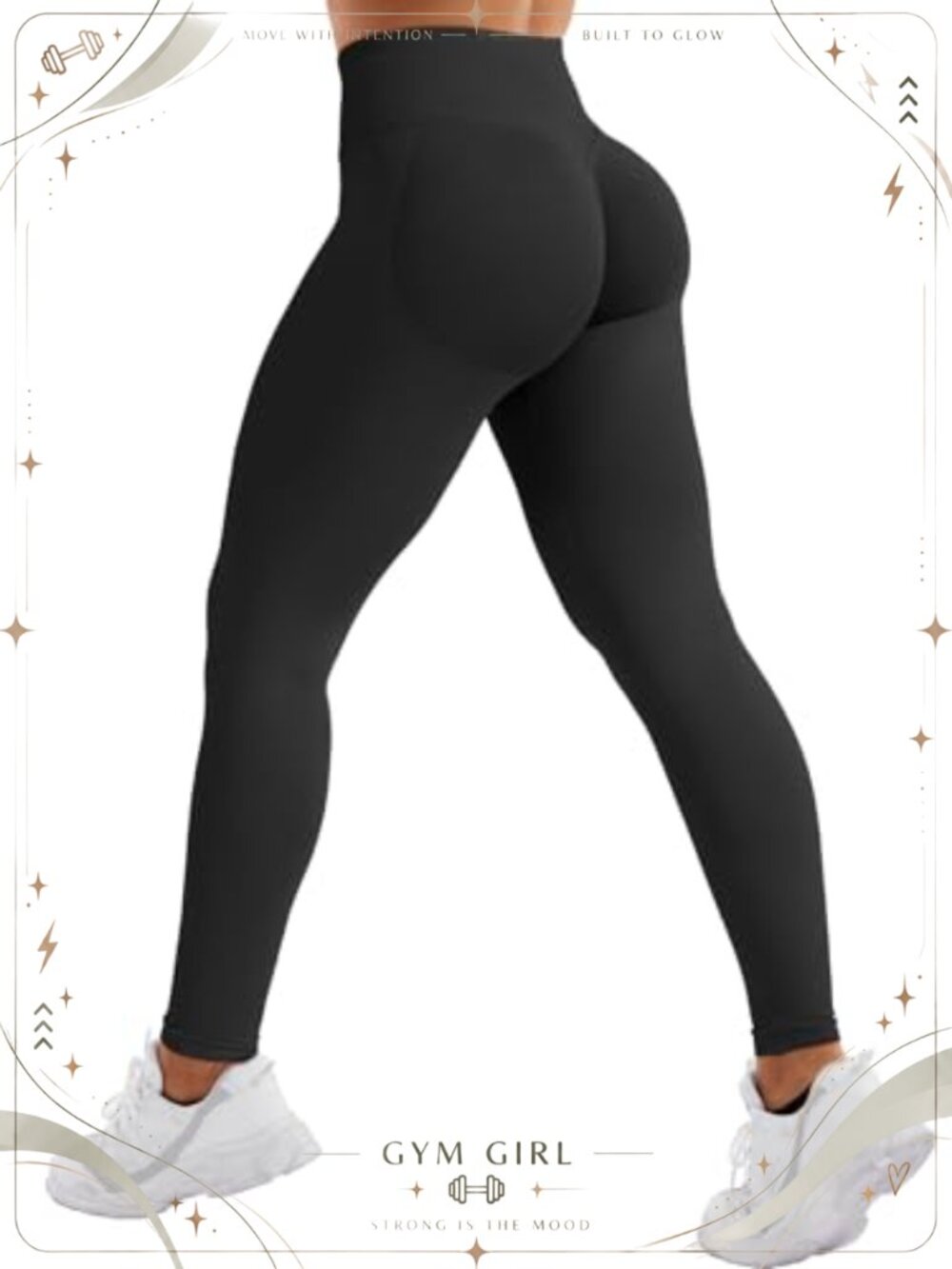 Seamless Hidden Scrunch Leggings Mid Low Waist High Stretch Gym Yoga Pants
